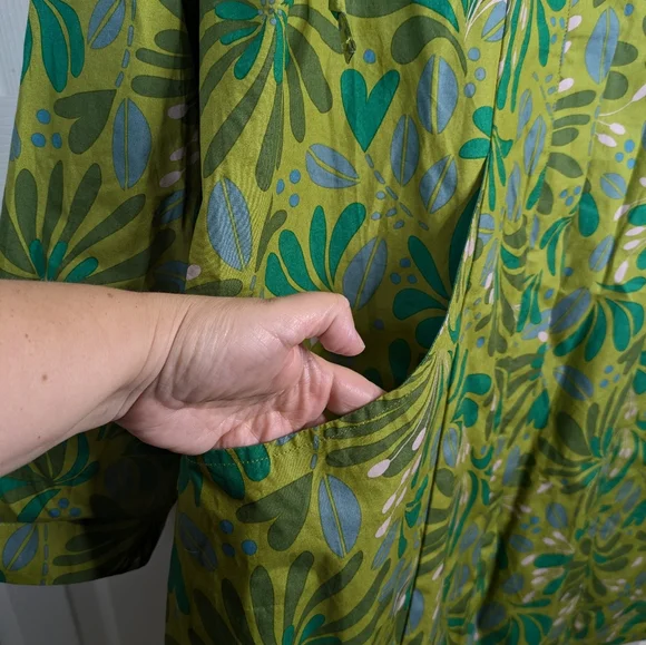 NEW Gudrun Sjoden Kaprifol Coat Jacket Large Leaf Print Funnel Neck Lagenlook - Picture 9 of 15